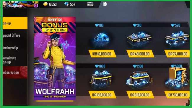 Free and Cheap FF Diamond Top Up Site