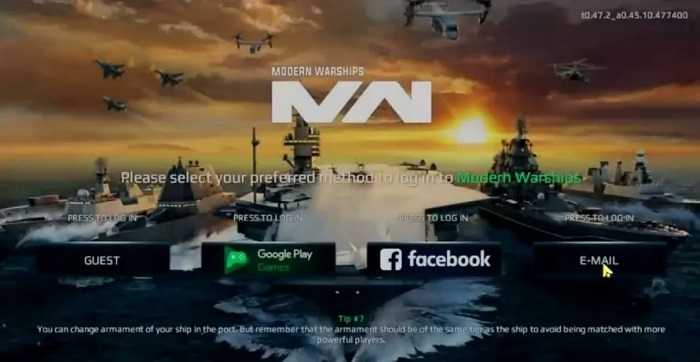 How to Login Modern Warship Account